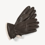Women's Shearling Lined Leather Gloves in Chocolate Deerskin from Aspinal of London