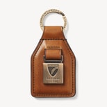 Shield Plaque Keyring in Smooth English Tan from Aspinal of London