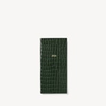 2026 Slim Pocket Leather Diary in Deep Shine Evergreen Small Croc from Aspinal of London