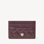 Slim Credit Card Holder in Fig Quilted Nappa from Aspinal of London