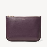 Large Ella Pouch in Fig Pebble from Aspinal of London