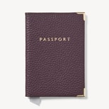 Passport Cover in Fig Pebble from Aspinal of London