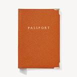 Passport Cover in Marmalade Pebble from Aspinal of London