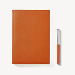 A5 Refillable Journal & Pen Set in Marmalade Pebble from Aspinal of London