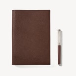 A5 Refillable Journal & Pen Set in Tobacco Pebble from Aspinal of London