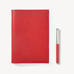 A5 Refillable Journal & Pen Set in Cardinal Red Pebble from Aspinal of London
