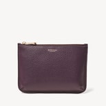 Medium Ella Pouch in Fig Pebble from Aspinal of London