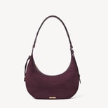 Soho Small Crescent in Rich Claret Suede from Aspinal of London