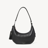 Soho Small Crescent in Black Milled Pebble from Aspinal of London