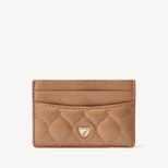 Slim Credit Card Holder in Caramel Quilted Nappa from Aspinal of London