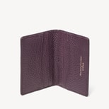 Double Fold Credit Card Holder in Fig Pebble from Aspinal of London