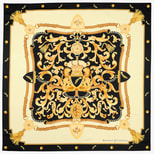 Aspinal Signature Shield Silk Scarf in Black from Aspinal of London