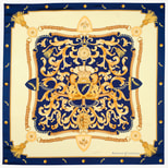 Aspinal Signature Shield Silk Scarf in Navy from Aspinal of London