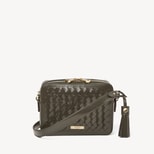 Camera Crossbody in Evergreen Woven Leather from Aspinal of London
