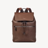 Reporter Backpack in Tobacco Pebble from Aspinal of London
