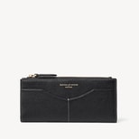 Large Hudson Wallet in Black Milled Pebble from Aspinal of London