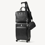 Men's 3 Piece Flight Collection: Cabin Case, Briefcase & Crossbody Bag in Black from Aspinal of London