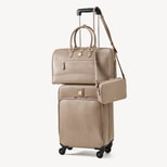 Women's 3 Piece Flight Collection: Cabin Case, Flight Bag & Crossbody Bag in Moleskin from Aspinal of London