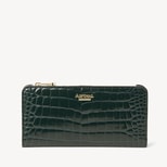 Mayfair® Large Credit Card Wallet in Evergreen Patent Croc from Aspinal of London