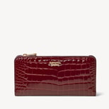 Mayfair® Large Credit Card Wallet in Merlot Patent Croc from Aspinal of London