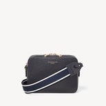 Camera Crossbody with Changeable Straps in Navy Pebble from Aspinal of London
