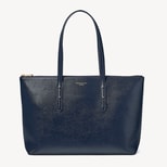 Zipped Regent Tote in Navy Saffiano from Aspinal of London