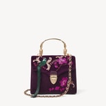 Midi Mayfair® in Birds of Paradise Hand Embroidery on Cassis Velvet from Aspinal of London