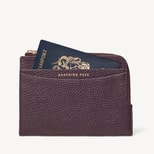 Zipped Travel Wallet in Fig Pebble from Aspinal of London
