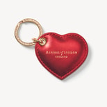 Small Heart Keyring in Smooth Tinsel Red from Aspinal of London