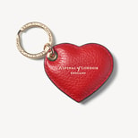 Small Heart Keyring in Cardinal Red Pebble from Aspinal of London