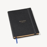 A5 Softback Notebook in Black Pebble from Aspinal of London