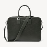 Mount Street Laptop Briefcase in Forest Green Saffiano from Aspinal of London