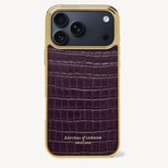 iPhone 17 Pro Max Case in Deep Shine Fig Small Croc from Aspinal of London