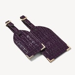 Set of 2 Luggage Tags in Deep Shine Fig Small Croc from Aspinal of London