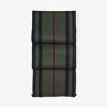 Striped Merino Wool Scarf in Evergreen, Merlot & Navy Merino Wool from Aspinal of London