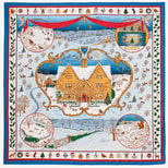 The Night Before Christmas Silk Scarf in Multi-Coloured Pure Silk from Aspinal of London