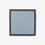 Pure Silk Pocket Square in Pale Blue Circle Paisley from Aspinal of London
