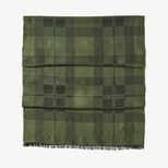 Silk Check Scarf in Evergreen Silk Modal from Aspinal of London