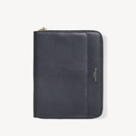 A5 Compact Organiser Padfolio in Navy Pebble from Aspinal of London