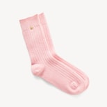 Rib Knit Cashmere Socks in Pale Pink Cashmere from Aspinal of London