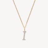 Diamond Initial Necklace in 14ct Gold - Letter I from Aspinal of London