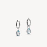 Drop Earrings in Aquamarine, Diamond & 14ct White Gold from Aspinal of London