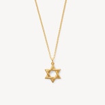 Star of David Pendant Necklace in 18ct Gold Vermeil from Aspinal of London