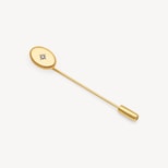 Diamond Oval Tie & Lapel Pin in 18ct Gold Vermeil from Aspinal of London