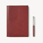 A5 Refillable Journal & Pen Set in Merlot Pebble from Aspinal of London