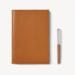 A5 Refillable Journal & Pen Set in Smooth Tan from Aspinal of London