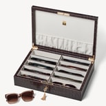 Glasses Case in Deep Shine Amazon Brown Croc from Aspinal of London