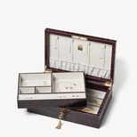 Savoy Jewellery Box in Deep Shine Amazon Brown Croc from Aspinal of London