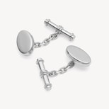 Bamboo Cufflinks in White Topaz & Sterling Silver 925 from Aspinal of London