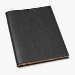 A4 Refillable Luxury Journal in Black Pebble from Aspinal of London